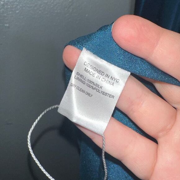 Yumi Kim Rush Hour 100% Silk Maxi Wrap Dress/Gown NWT in Ink Blue Size Small - Picture 6 of 9